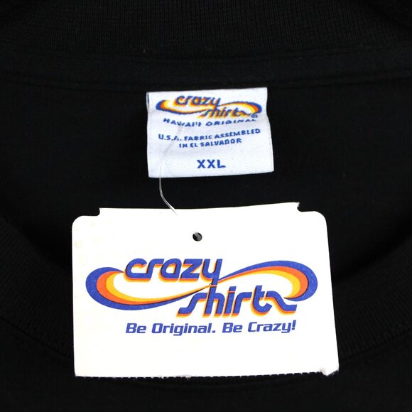 Vintage NWT Crazy Shirts 2000-2003 Hawaii T-Shirt XXL Tribal Diamond Black Y2K - Picture 3 of 5